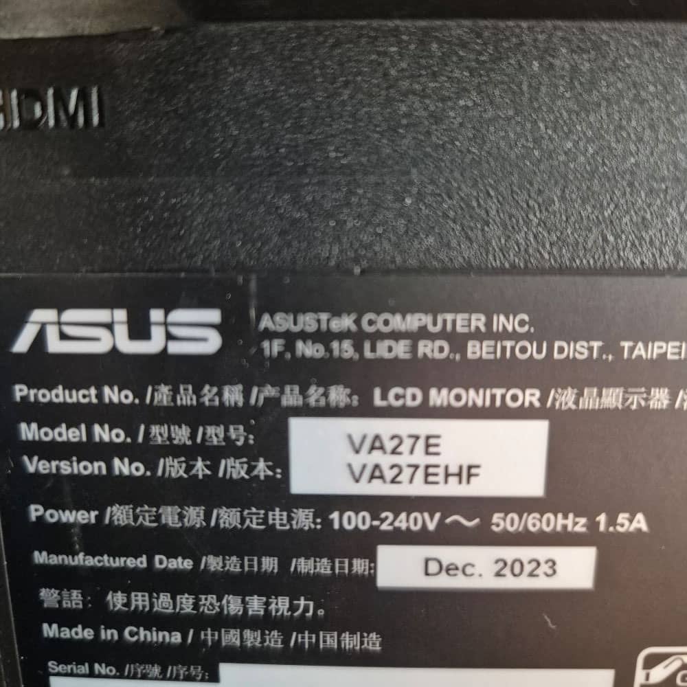LCD monitor Asus VA27EHF 2